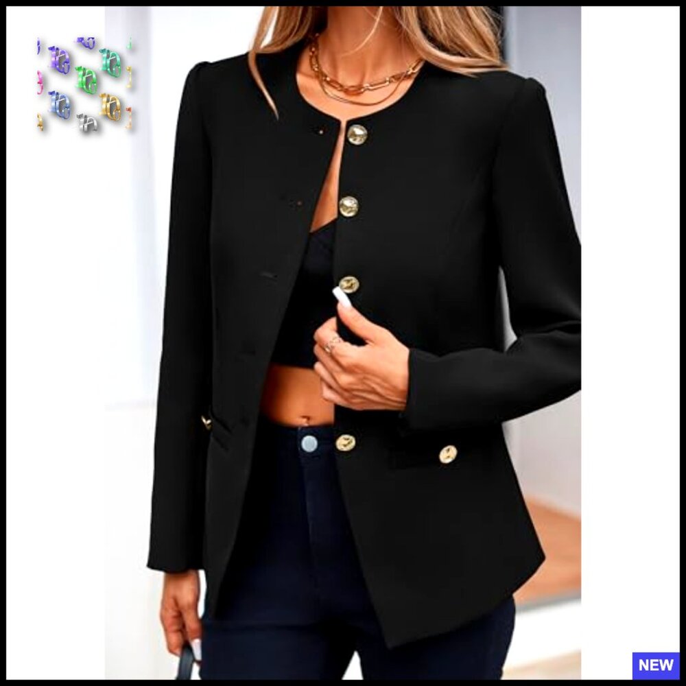 Fitted Blazer Lightweight Polyester Business Casu… - image 5